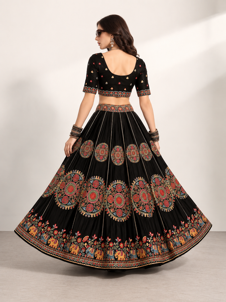 Black Lehenga Choli Set for Women