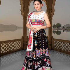 Traditional Kalamkari Print Lehenga Set