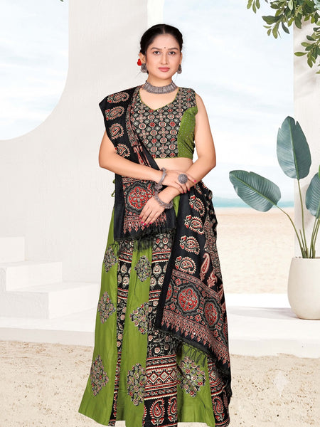 Ajrakh Print Lehenga Choli
