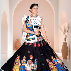 Lehenga Choli with Rajasthani Wedding Character Print