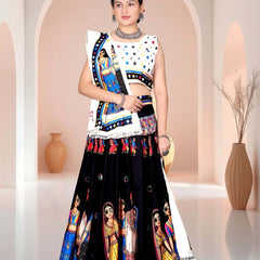 Lehenga Choli with Rajasthani Wedding Character Print