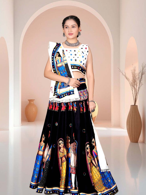 Lehenga Choli with Rajasthani Wedding Character Print