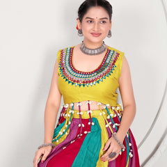 Multicolor Panelled Anarkali Gown