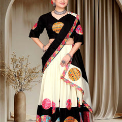 Lehenga Choli with Multicolor Circular Print