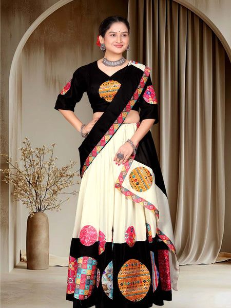 Lehenga Choli with Multicolor Circular Print