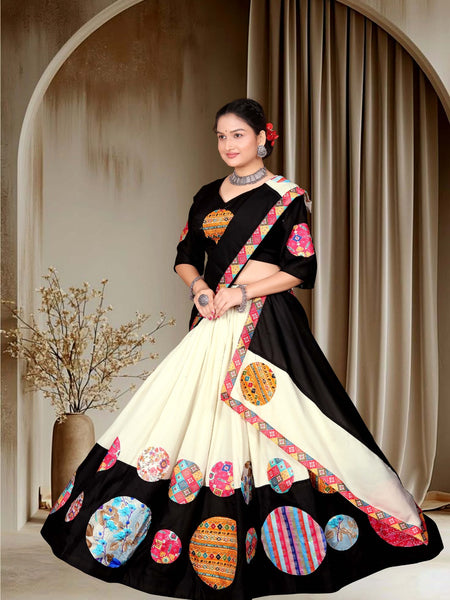 Lehenga Choli with Multicolor Circular Print