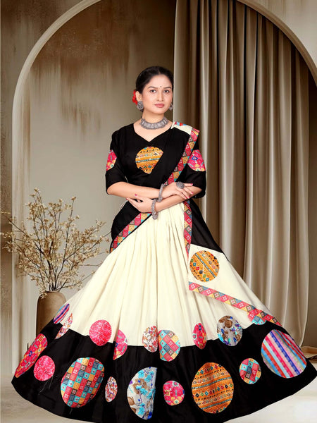 Lehenga Choli with Multicolor Circular Print