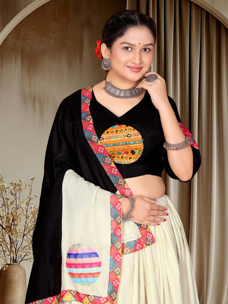 Lehenga Choli with Multicolor Circular Print