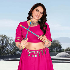 Festive Flared Lehenga Choli Set with Golden Border Detailing