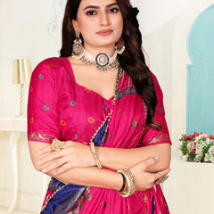 Foil Printed Dola Silk Lehenga Choli with Lahriya Dupatta