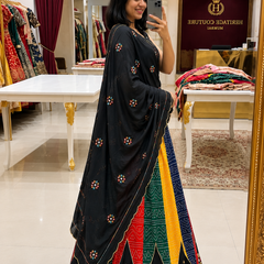 Cotton Bandhani Lehenga Choli with Patola Print Dupatta