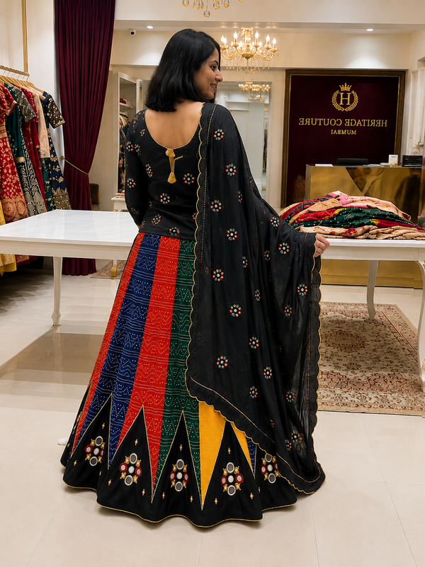 Cotton Bandhani Lehenga Choli with Patola Print Dupatta