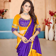 Lehenga Choli with Sequin Work & Printed Border