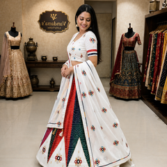 Cotton Bandhani Lehenga Choli with Patola Print Dupatta